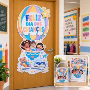 PAINEL DE PORTA OU PAREDE + LEMBRANCINHAS DIA DAS CRIANÇAS